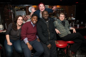 The 2014 Boston Poetry Slam Team (bartender-approved). Photo by Marshall Goff.