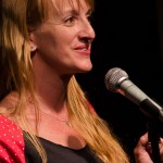 Jena Kirkpatrick spotlights on the open mic on October 15, 2014. Photo by Rich Beaubien.