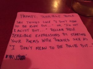 Tip from the bar for Wednesday, June 1, 2016. Prompt by Adam Stone.
