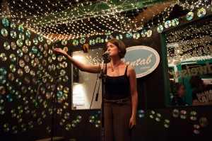 April Ranger performs on the upstairs stage at the Cantab Lounge in 2011. Photo by Marshall Goff.